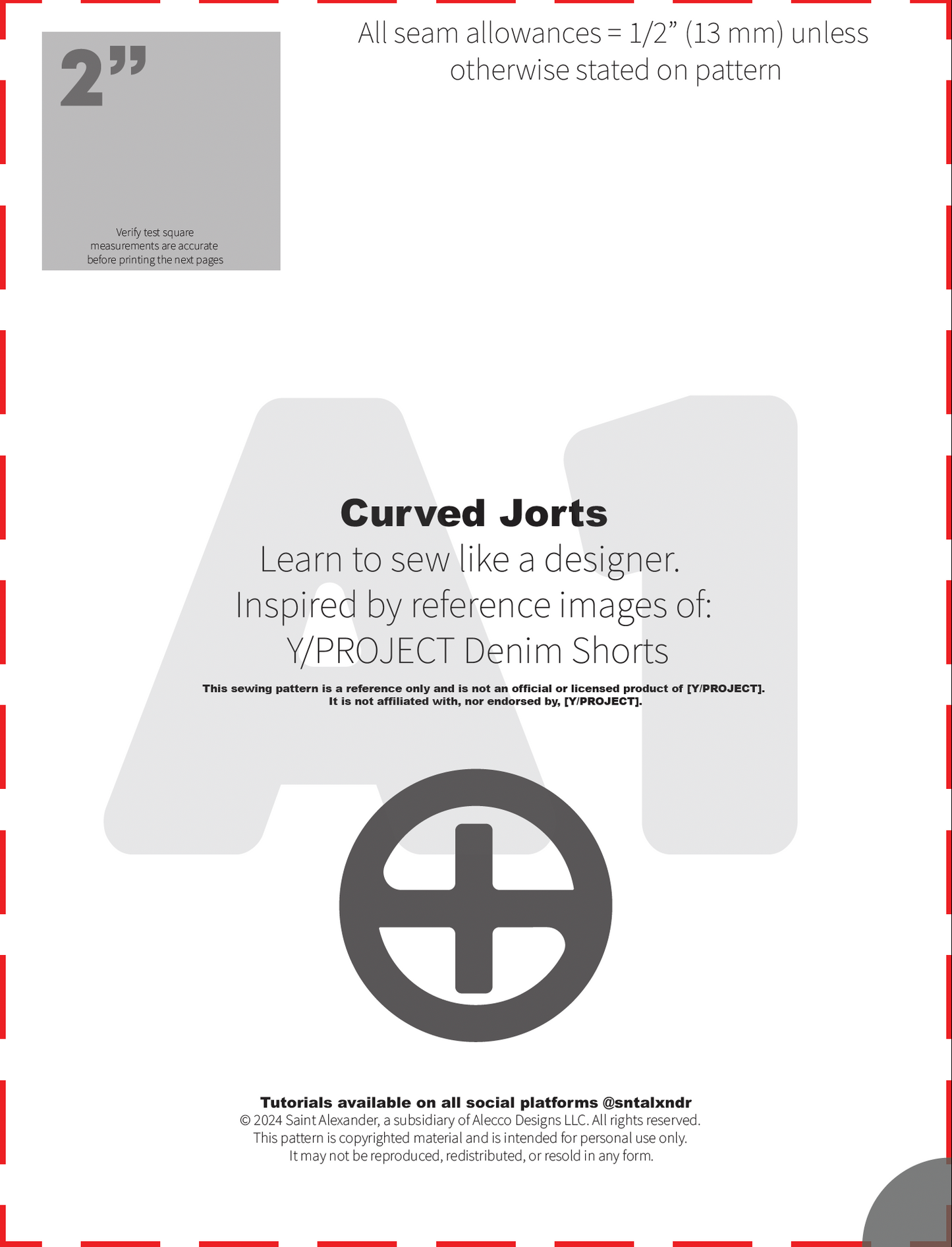 Curved Jorts Sewing Pattern - Inspired by Y/PROJECT Denim Shorts